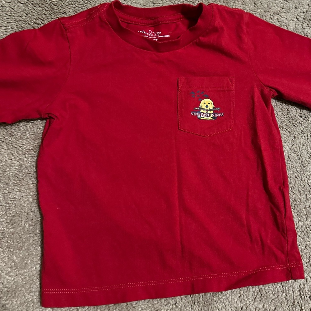 Vineyard Vines Red Long Sleeve Kids Tee